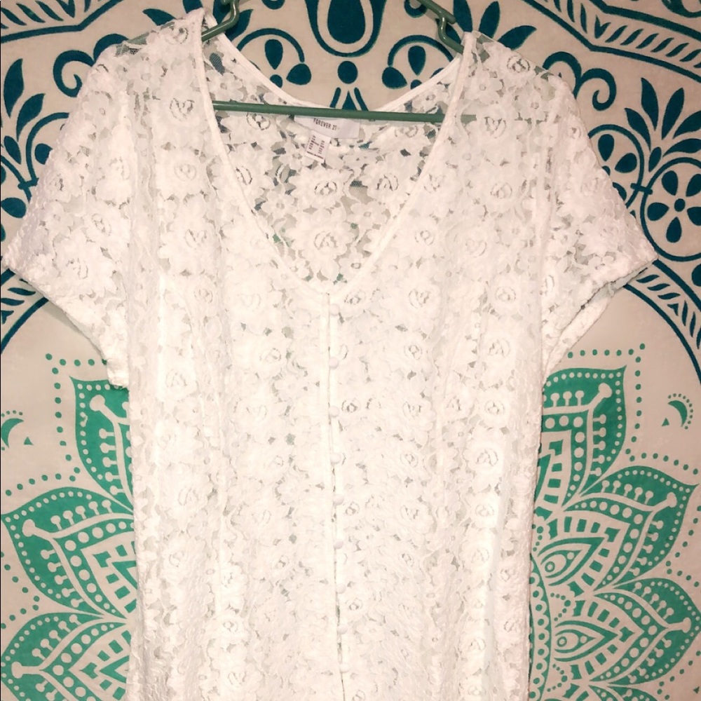 Forever 21 plus size lace button down